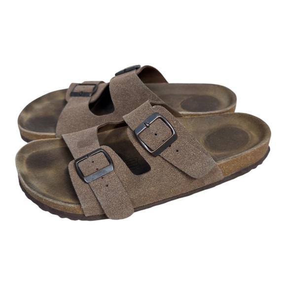 Cushionaire Shoes - CUSHIONAIRE Lane Brown Cork Footbed Sandal Leather Insole Size 11W